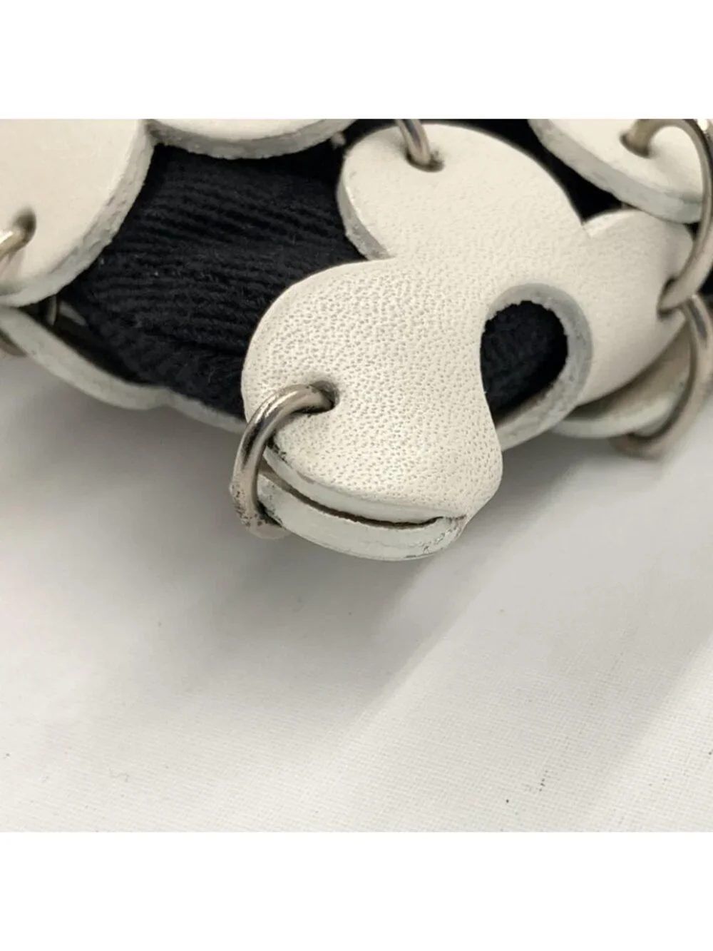 Celine Flower Mini Pouch Pochette White Black